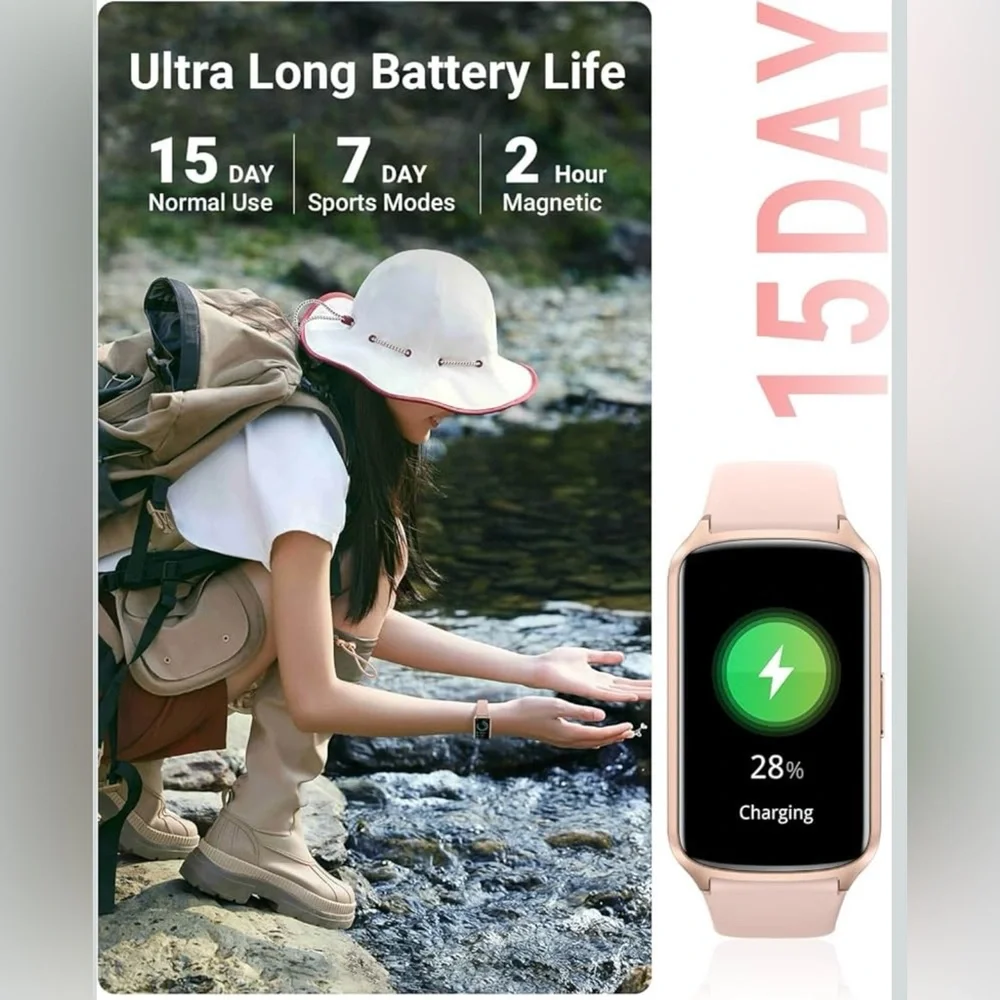 Pink Health & Fitness Tracker Watch